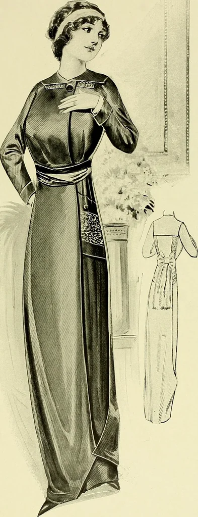 An illustration from Reproductions of model gowns exhibited by Haas brothers, for the spring season of 1913 .., 1913, leaf 56