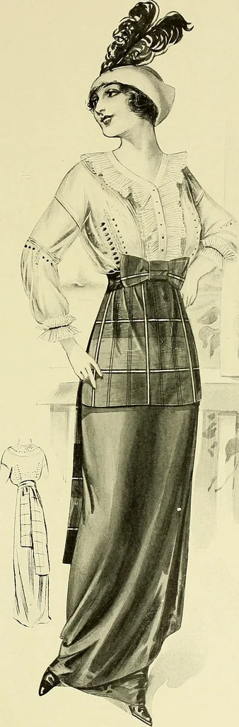 An illustration from Reproductions of model gowns exhibited by Haas brothers, for the spring season of 1913 .., 1913, leaf 60