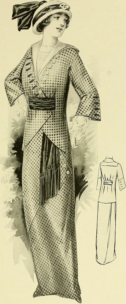 An illustration from Reproductions of model gowns exhibited by Haas brothers, for the spring season of 1913 .., 1913, leaf 72