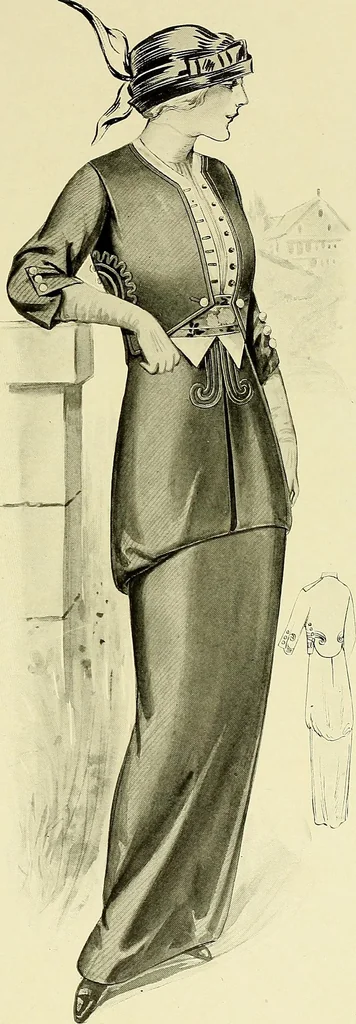 An illustration from Reproductions of model gowns exhibited by Haas brothers, for the spring season of 1913 .., 1913, leaf 90