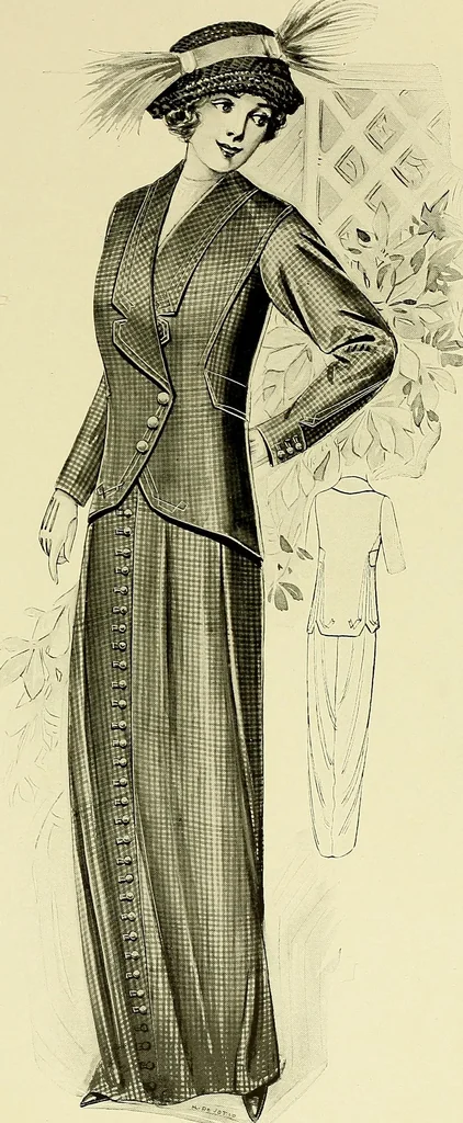 An illustration from Reproductions of model gowns exhibited by Haas brothers, for the spring season of 1913 .., 1913, leaf 94