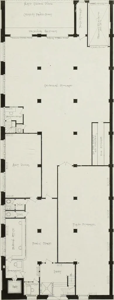 An illustration from Requirements and design of a fireproof warehouse, 1910, leaf 120
