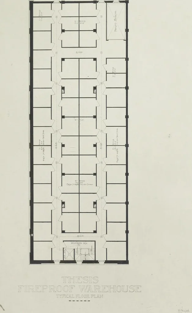 An illustration from Requirements and design of a fireproof warehouse, 1910, leaf 122