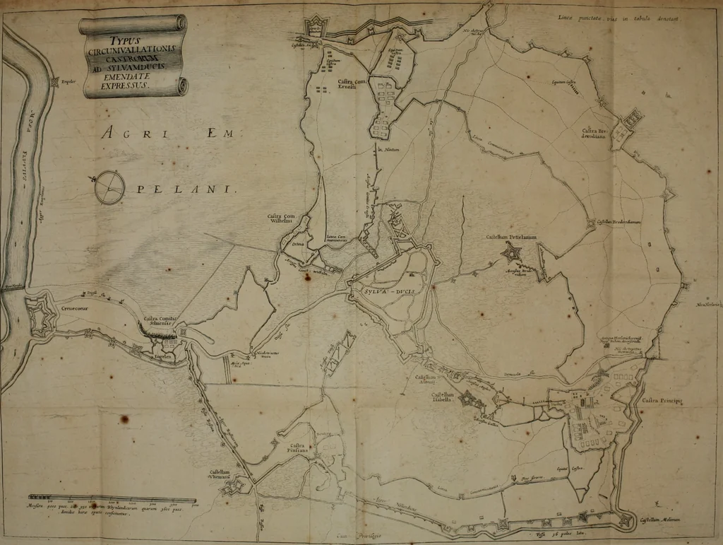 An illustration from Rerum ad sylvam-dvcis atave alibi in Belgio aut Belgis anno [1629] gestarum historia, 1631, leaf 17