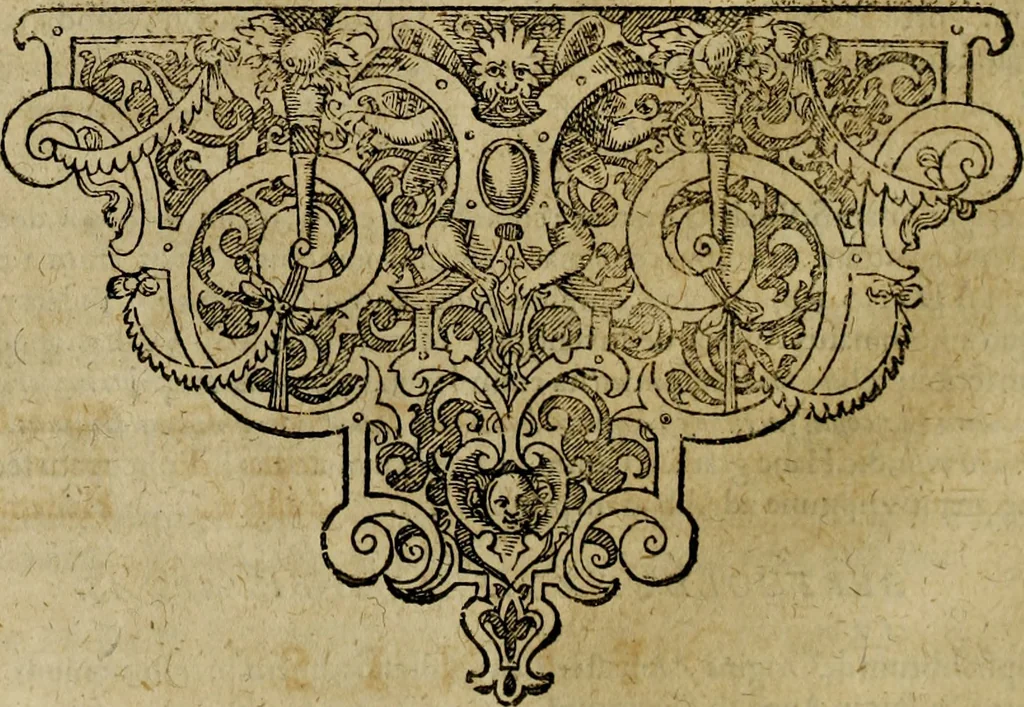 An illustration from Rerum Alamannicarum scriptores aliquot vetusti : à quibus Alamannorum qui nunc partim Suevis, partim Helvetiis cessere, historiae tam saeculares, quam ecclesiasticae traditae sunt : tribus tomis divisi, cum glossis rerum et verborum difficiliorum, ex bibliotheca Melchioris Haiminsfeldii Goldasti. Cum indice rerum & verborum accuratissimo, 1661, leaf 439