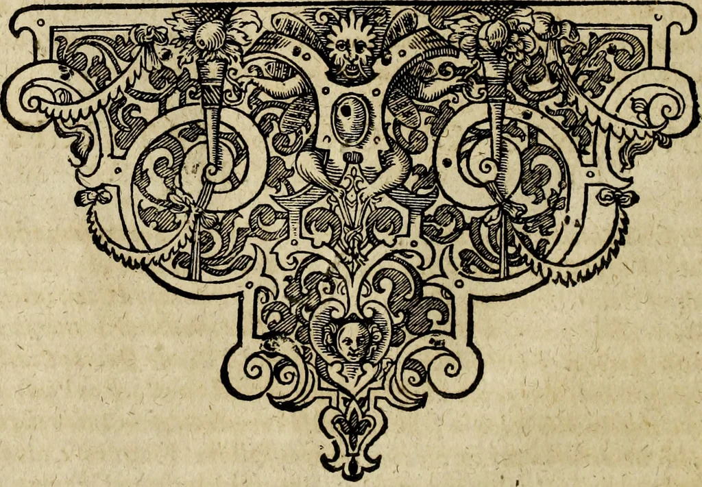 An illustration from Rerum Alamannicarum scriptores aliquot vetusti : à quibus Alamannorum qui nunc partim Suevis, partim Helvetiis cessere, historiae tam saeculares, quam ecclesiasticae traditae sunt : tribus tomis divisi, cum glossis rerum et verborum difficiliorum, ex bibliotheca Melchioris Haiminsfeldii Goldasti. Cum indice rerum & verborum accuratissimo, 1661, leaf 467