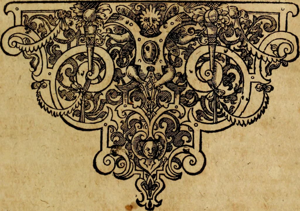 An illustration from Rerum Alamannicarum scriptores aliquot vetusti : à quibus Alamannorum qui nunc partim Suevis, partim Helvetiis cessere, historiae tam saeculares, quam ecclesiasticae traditae sunt : tribus tomis divisi, cum glossis rerum et verborum difficiliorum, ex bibliotheca Melchioris Haiminsfeldii Goldasti. Cum indice rerum & verborum accuratissimo, 1661, leaf 646