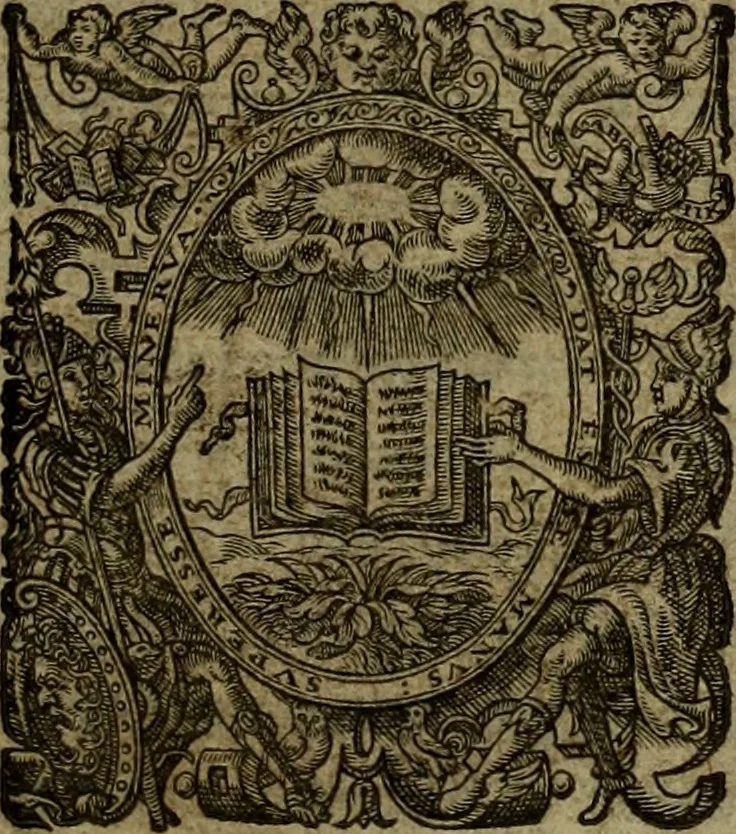 An illustration from Rervm anglicarvm scriptores post Bedam praecipvi, 1596, leaf 6