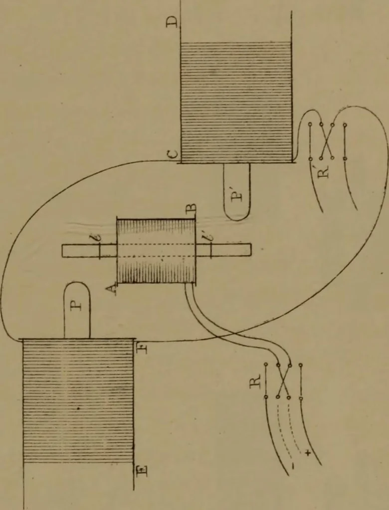 An illustration from Researches on diamagnetism and magne-crystallic action : including the question of diamagnetic polarity, 1870, leaf 160