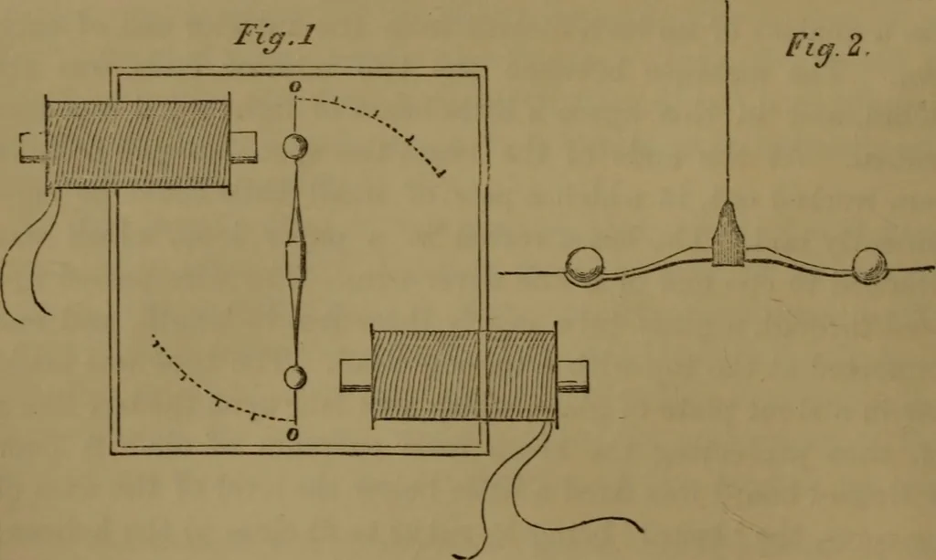 An illustration from Researches on diamagnetism and magne-crystallic action : including the question of diamagnetic polarity, 1870, leaf 67