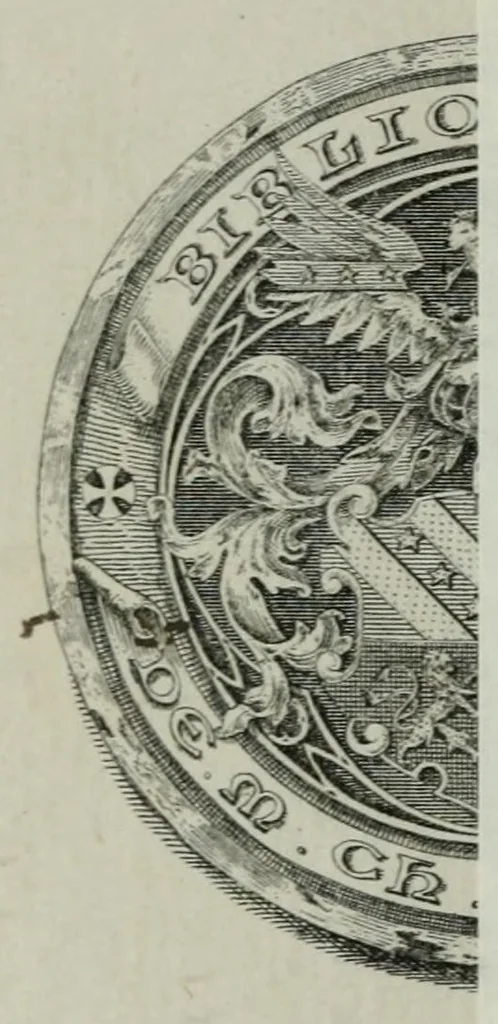 An illustration from Responce aux principaux articles & chapitres de l'Apologie du Belloy, faulsement & à faux tiltre inscrite Apologie catholique, pour la succession de Henry, roy de Nauarre à la couronne de France, 1588, leaf 2