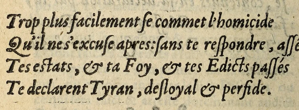 An illustration from Responce avx ivstifications pretendves par Henry de Valoys 3. du nom : sur les meurtres & assasinats, de feu messeigneurs le Cardinal, & Duc de Guyse /, 1589, leaf 2