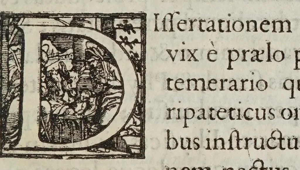 An illustration from Responsio Io: Camilli Gloriosi ad controuersias de cometis peripateticas, seu potius ad calumnias, & mendacia cuiusdam peripatetici : in qva ostenditur praefatum peripateticum, non solum calumniatorem, & mendacem, verum etiam putidum esse nostri saeculi sophistam, ac Aristotelicae philosophiae deprauatorem, 1626, leaf 7