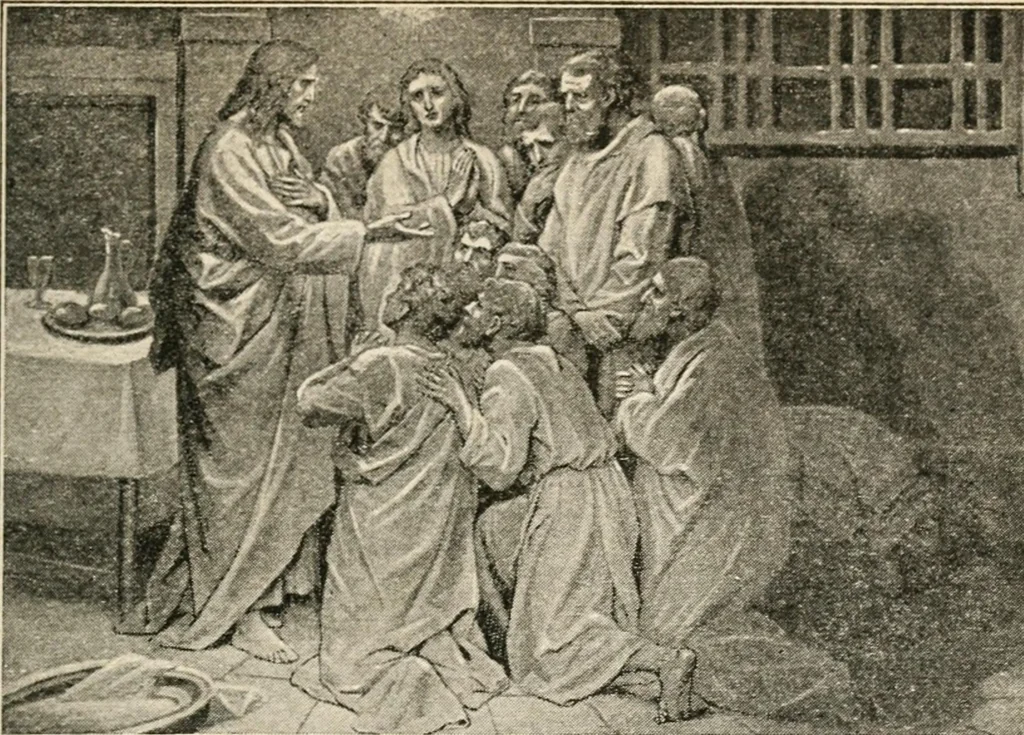 An illustration from The return of Jesus ; an earnest review of the scriptural evidences which establish the great Christian doctrine of the second coming of Christ, together with a close study of the prophecies relating to this glorious event and the fulfillment of these prophecies in the present generation, 1917, leaf 12