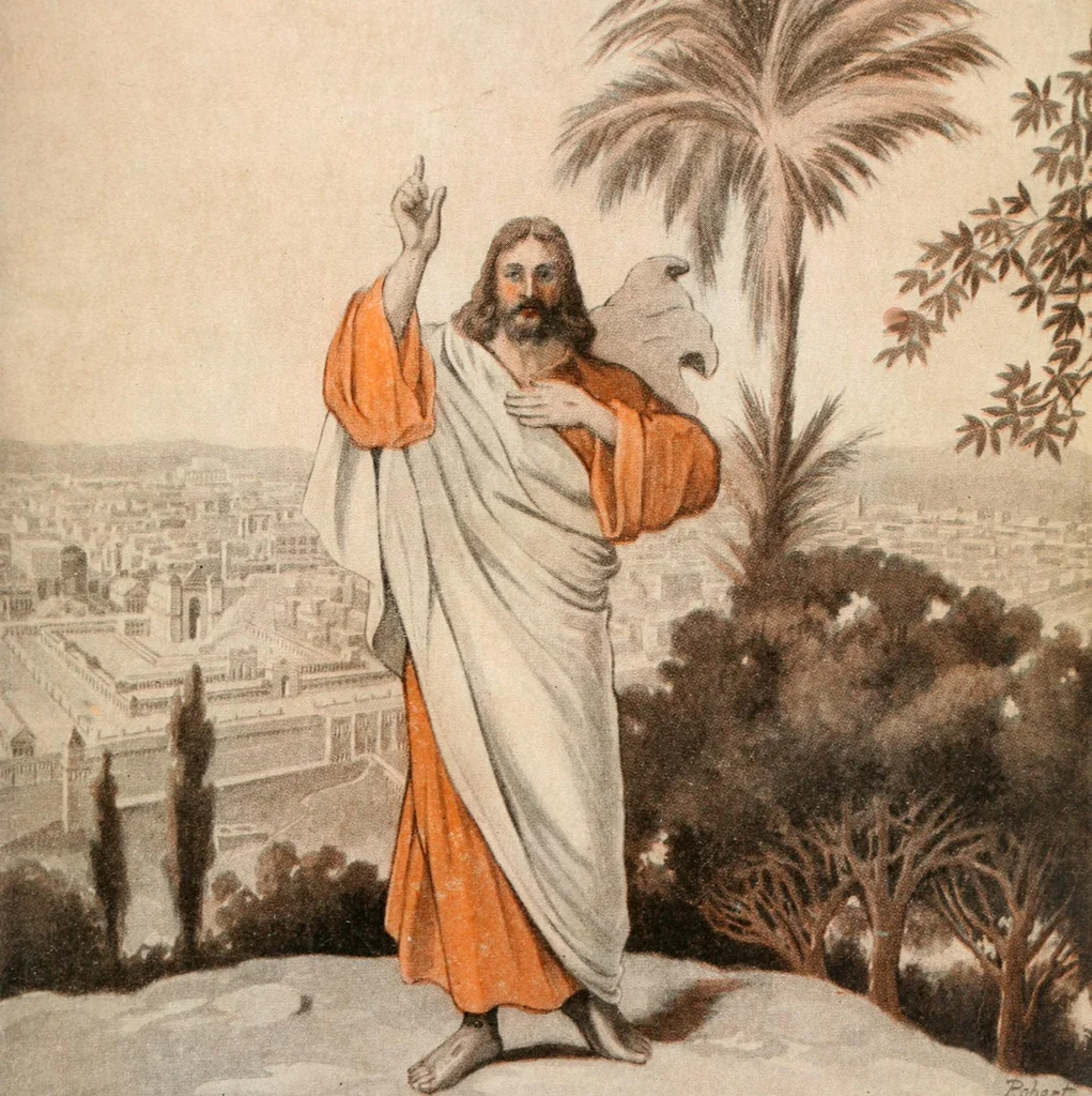 An illustration from The return of Jesus ; an earnest review of the scriptural evidences which establish the great Christian doctrine of the second coming of Christ, together with a close study of the prophecies relating to this glorious event and the fulfillment of these prophecies in the present generation, 1917, leaf 6