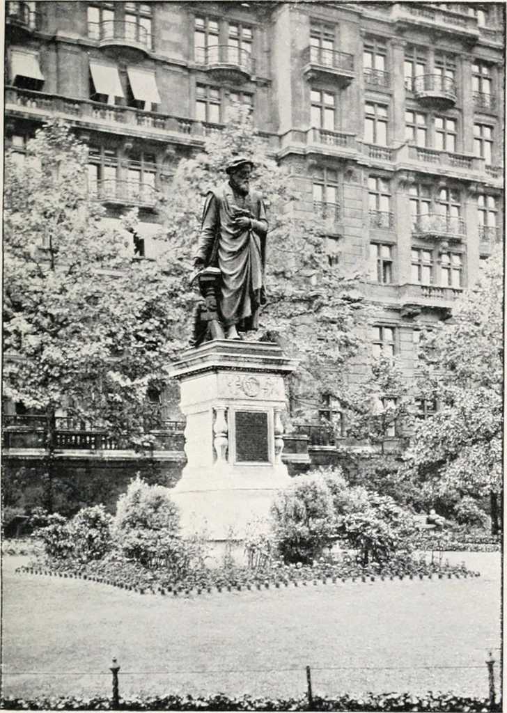 An illustration from Return of outdoor memorials in London, other than statues on the exterior of buildings, memorials in the nature of tombstones, memorial buildings and memorial trees, 1910, leaf 76