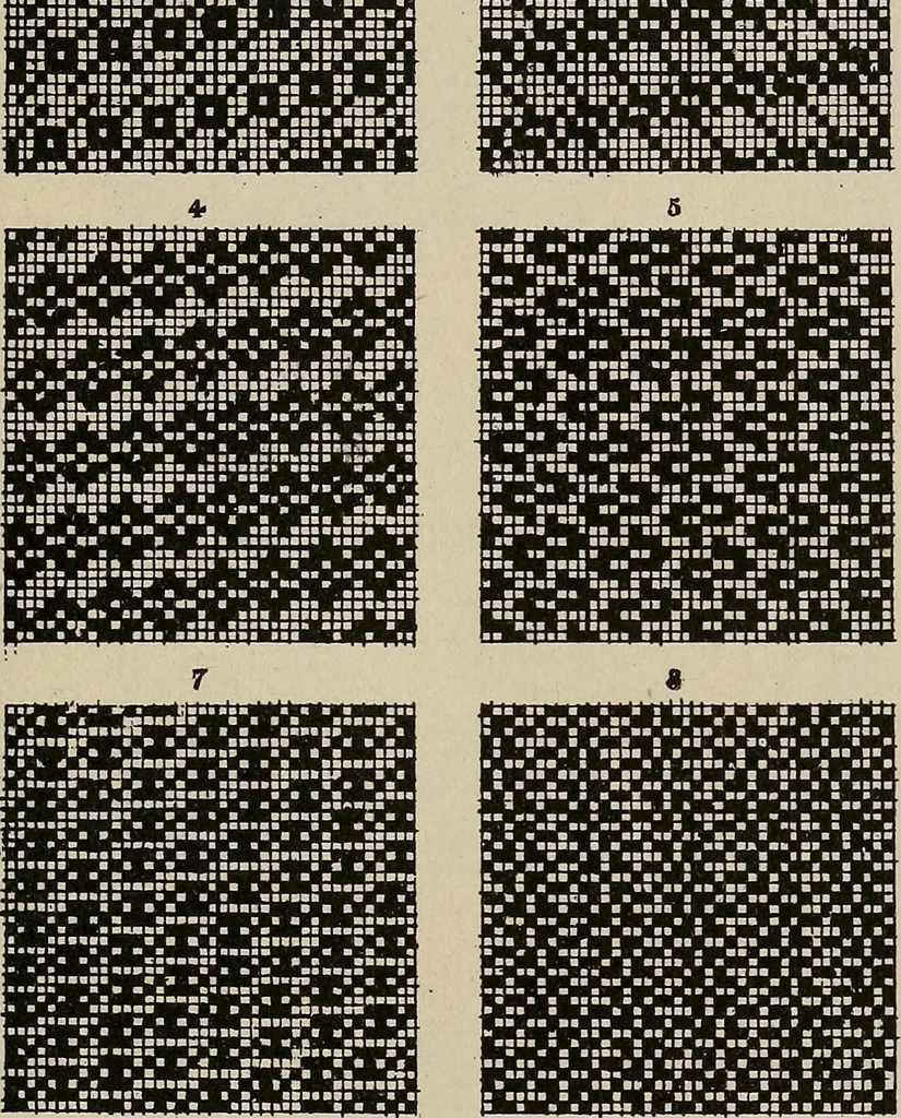 An illustration from Revised edition of Textile design book. A practical composition for the construction of new designs, 1898, leaf 144