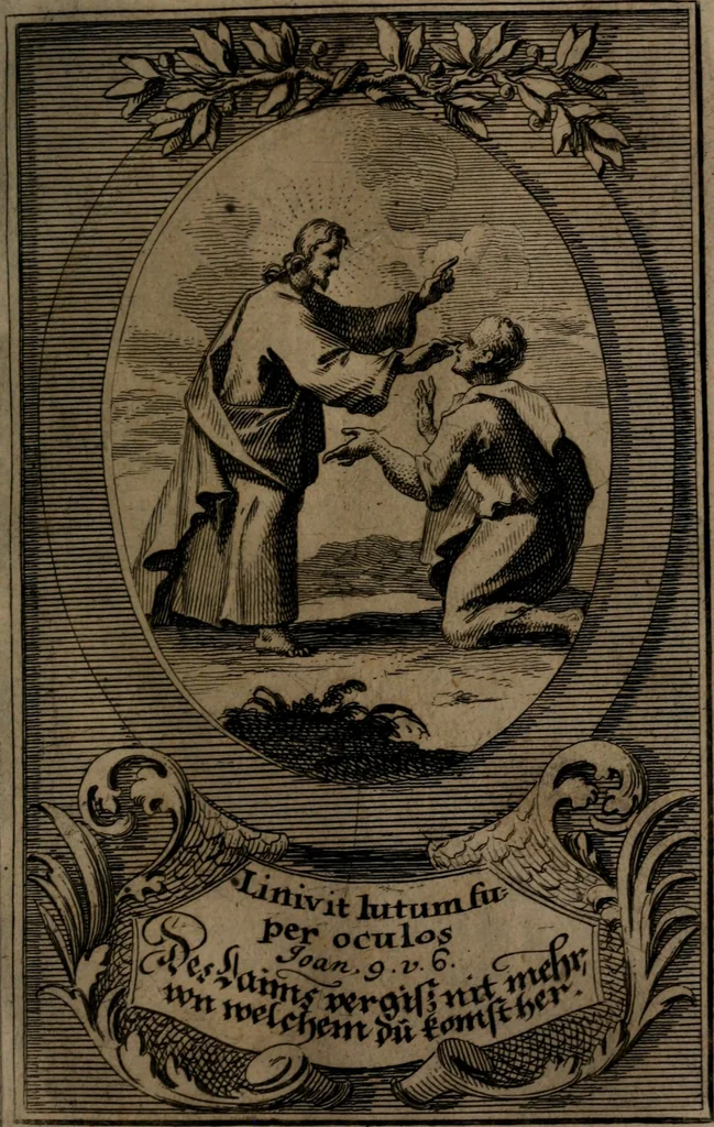 An illustration from Rev. P. Abraham a S. Clara ... Besonders meubliert- und gezierte Todten-Capelle, oder, Allgemeiner Todten-Spiegel : darinnen alle Menschen, wes Standes sie sind ..., 1711, leaf 216