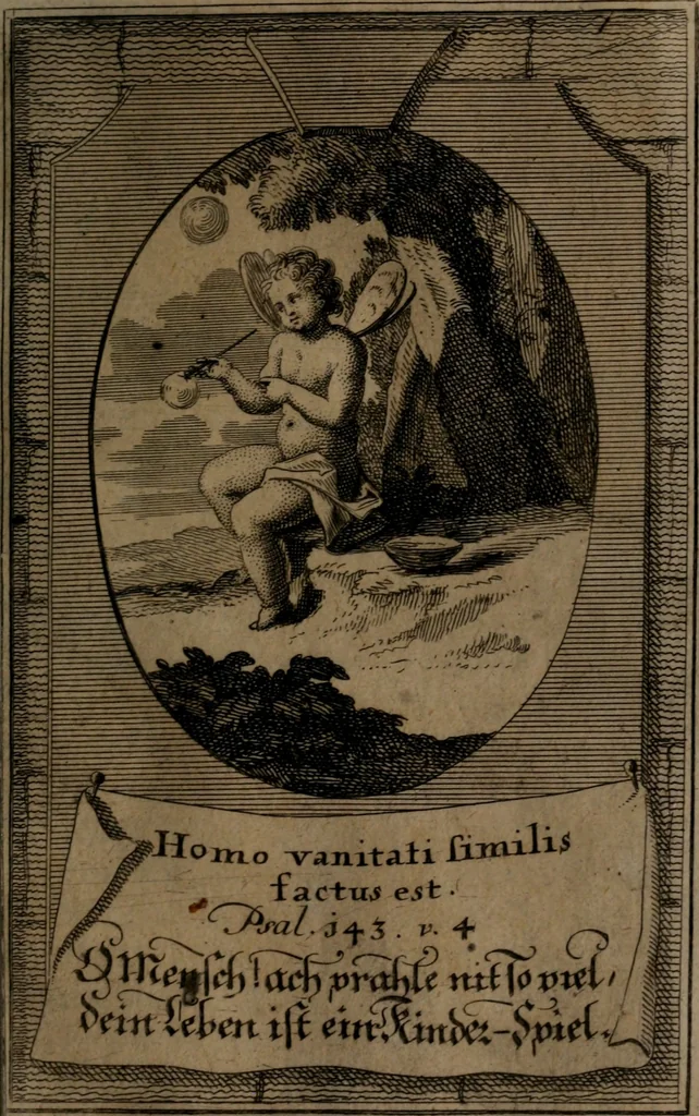 An illustration from Rev. P. Abraham a S. Clara ... Besonders meubliert- und gezierte Todten-Capelle, oder, Allgemeiner Todten-Spiegel : darinnen alle Menschen, wes Standes sie sind ..., 1711, leaf 400