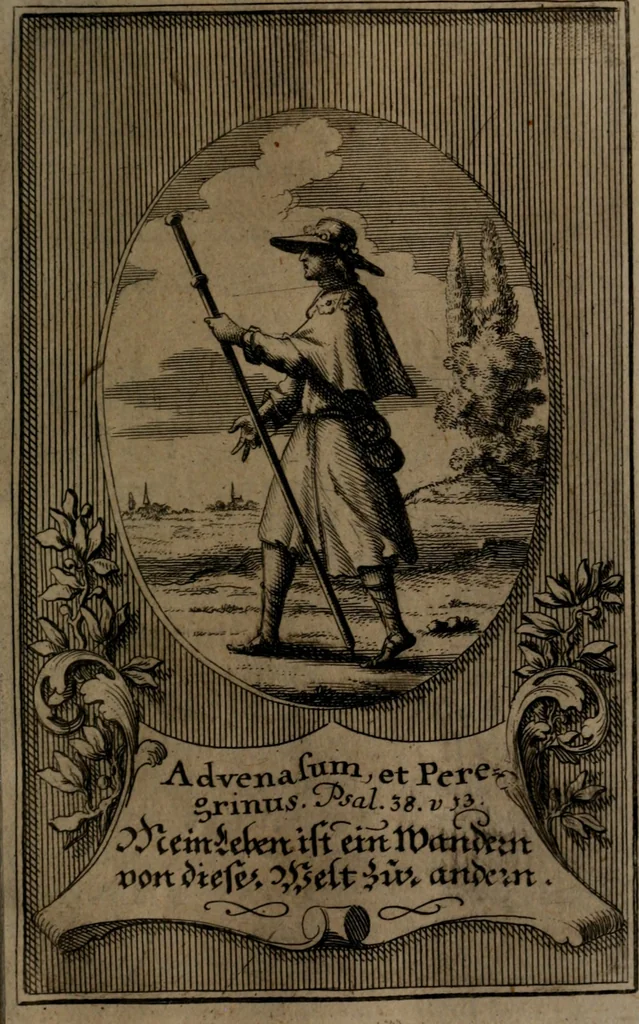 An illustration from Rev. P. Abraham a S. Clara ... Besonders meubliert- und gezierte Todten-Capelle, oder, Allgemeiner Todten-Spiegel : darinnen alle Menschen, wes Standes sie sind ..., 1711, leaf 452