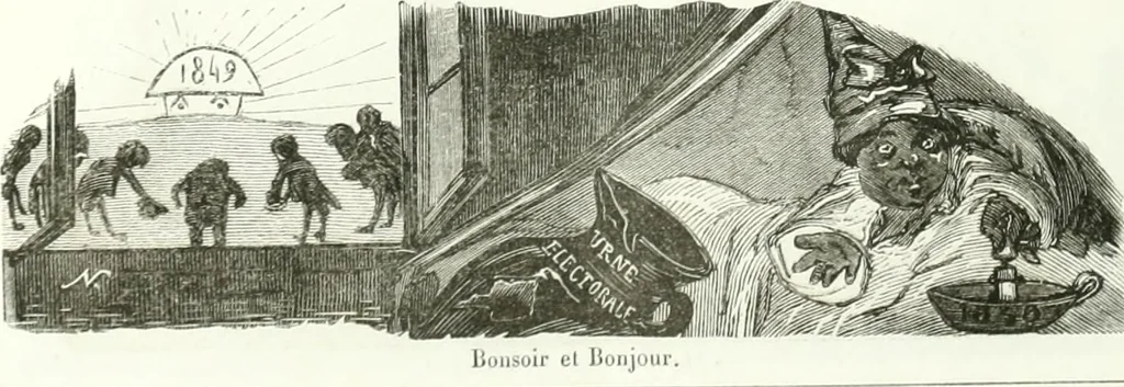 An illustration from Revue comique à l'usage des gens sérieux, 1848, leaf 145