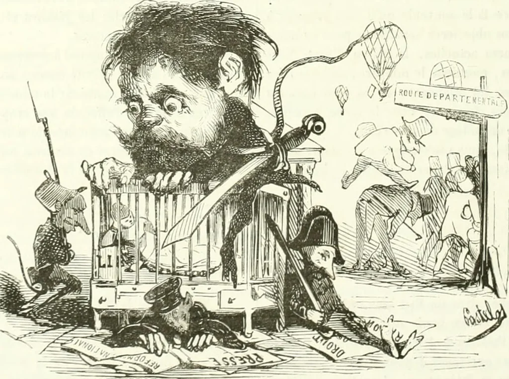An illustration from Revue comique à l'usage des gens sérieux, 1848, leaf 553