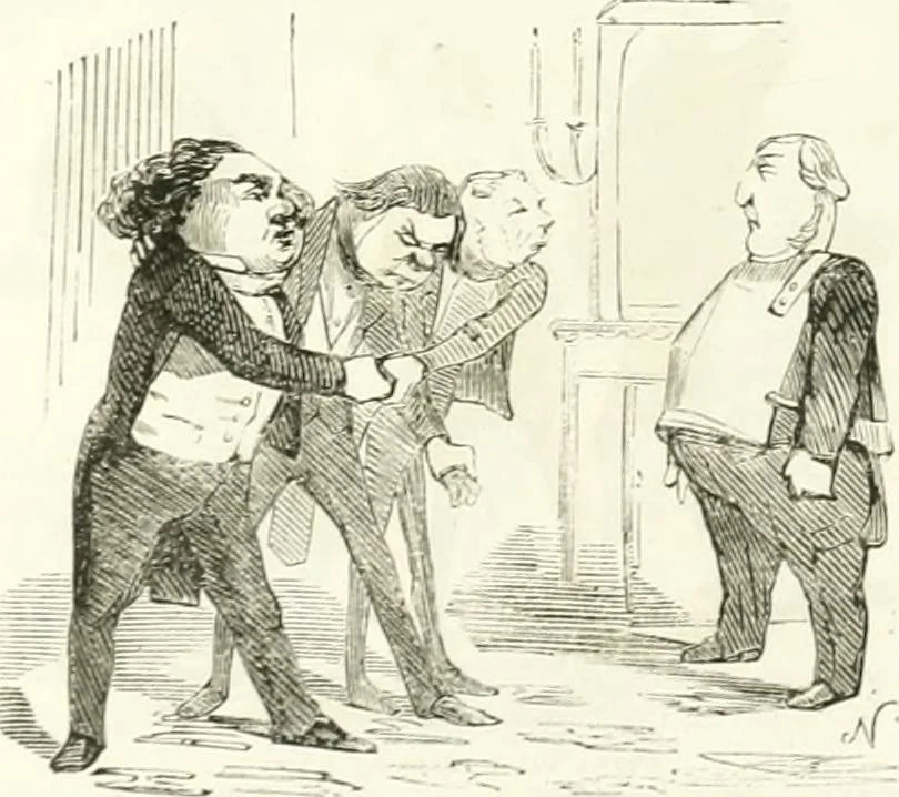 An illustration from Revue comique à l'usage des gens sérieux, 1848, leaf 587