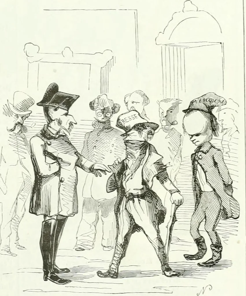 An illustration from Revue comique à l'usage des gens sérieux, 1848, leaf 60