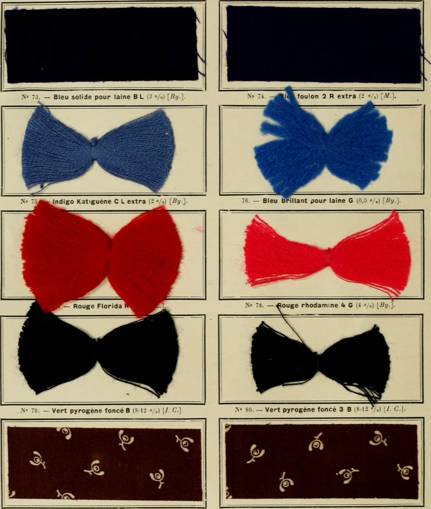 An illustration from Revue générale des mati`eres colorantes et des industries qui s'y rattachent, 1908, leaf 185