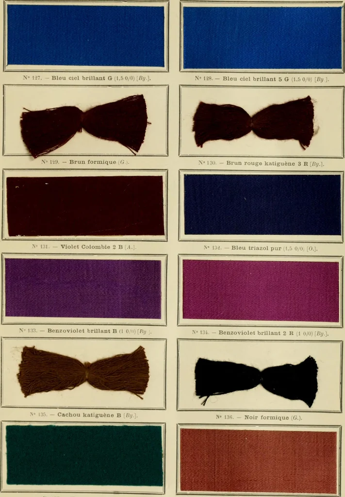 An illustration from Revue générale des mati`eres colorantes et des industries qui s'y rattachent, 1908, leaf 380
