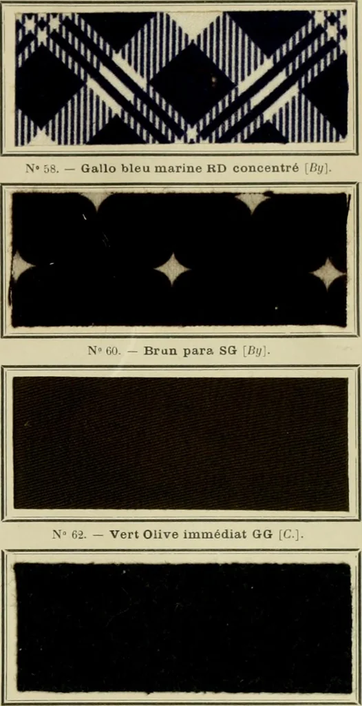 An illustration from Revue générale des matières colorantes et de leurs applications aux textiles, 1908, leaf 126