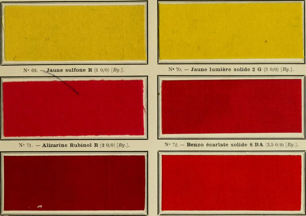 An illustration from Revue générale des matières colorantes et de leurs applications aux textiles, 1908, leaf 166