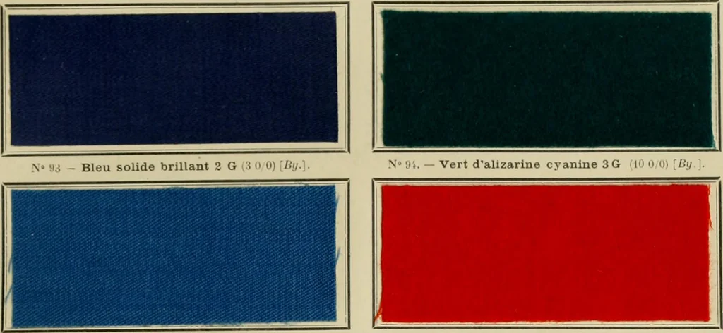 An illustration from Revue générale des matières colorantes et de leurs applications aux textiles, 1908, leaf 200