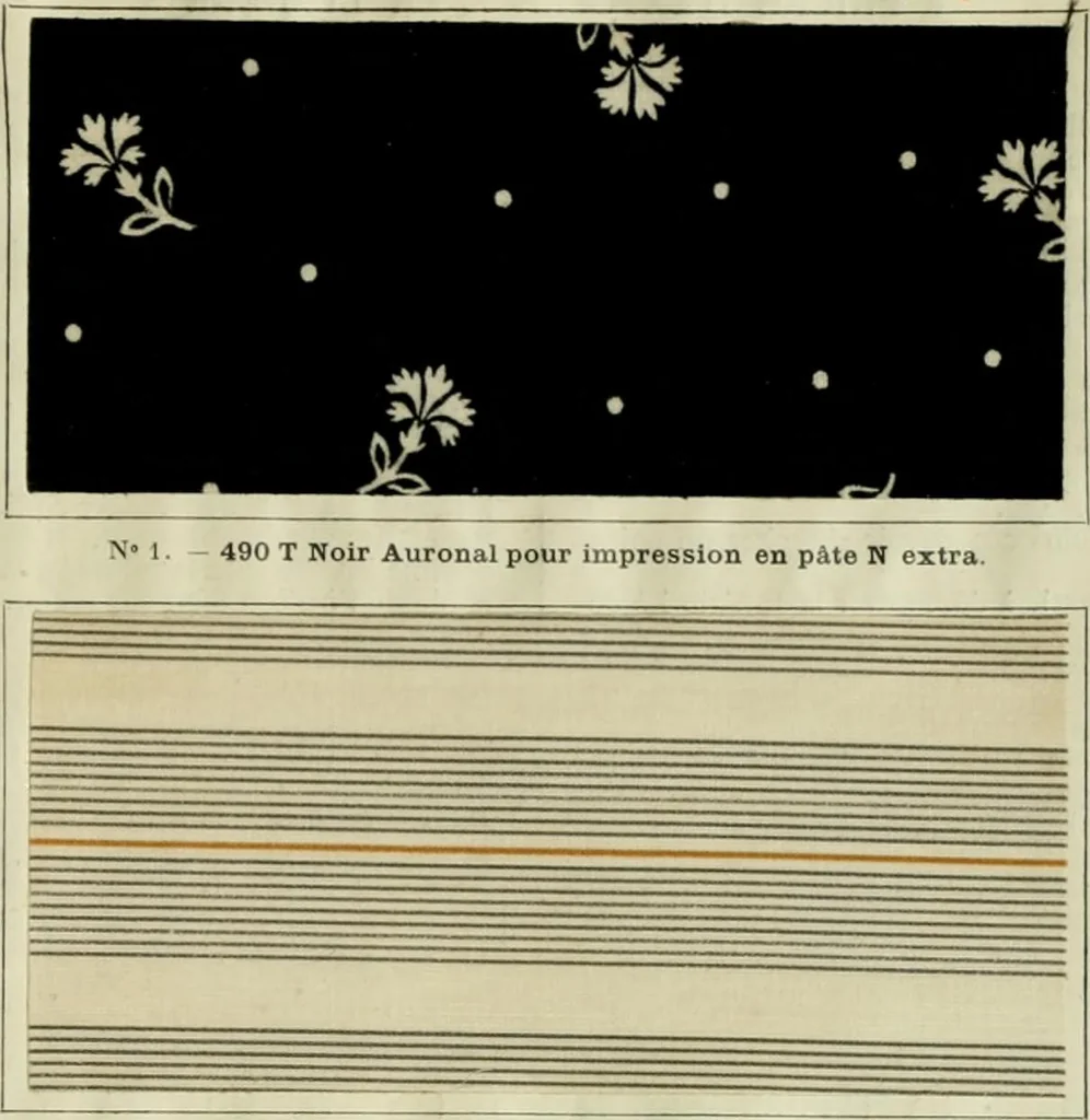 An illustration from Revue générale des matières colorantes et de leurs applications aux textiles, 1908, leaf 390