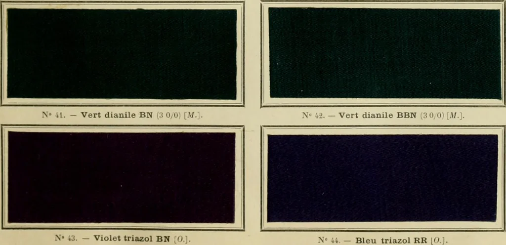 An illustration from Revue générale des matières colorantes et de leurs applications aux textiles, 1908, leaf 94
