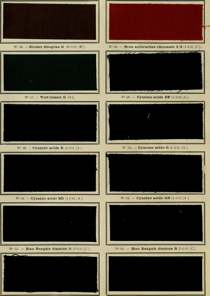 An illustration from Revue générale des matières colorantes et de leurs applications aux textiles, 1908, leaf 97