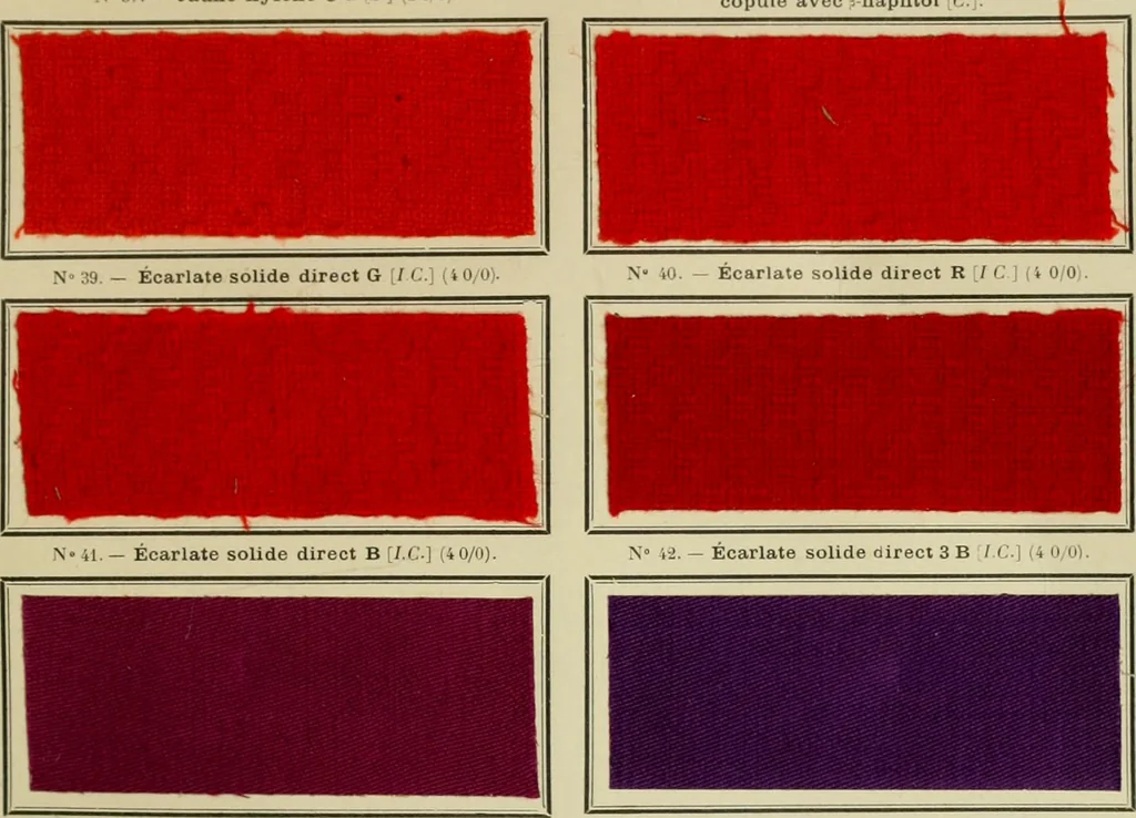 An illustration from Revue générale des matières colorantes et de leurs applications aux textiles, 1908, leaf 118