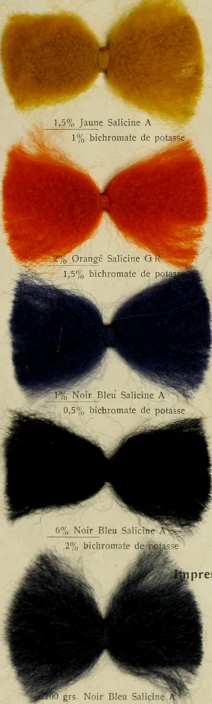 An illustration from Revue générale des matières colorantes et de leurs applications aux textiles, 1908, leaf 176