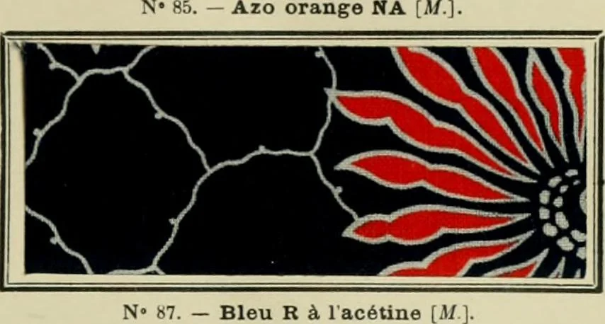 An illustration from Revue générale des matières colorantes et de leurs applications aux textiles, 1908, leaf 222