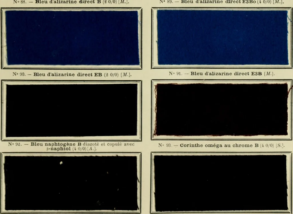 An illustration from Revue générale des matières colorantes et de leurs applications aux textiles, 1908, leaf 222