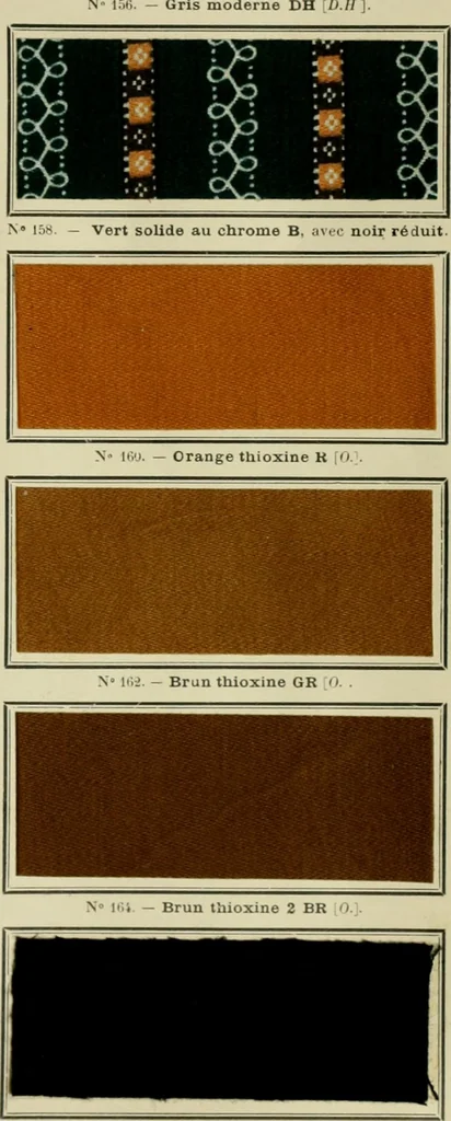 An illustration from Revue générale des matières colorantes et de leurs applications aux textiles, 1908, leaf 362