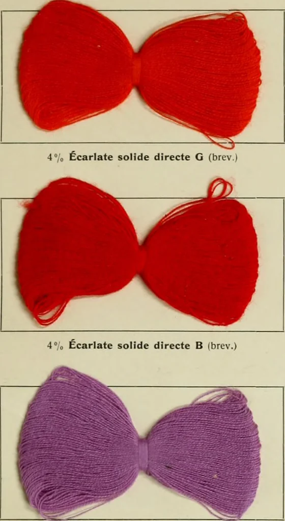 An illustration from Revue générale des matières colorantes et de leurs applications aux textiles, 1908, leaf 42