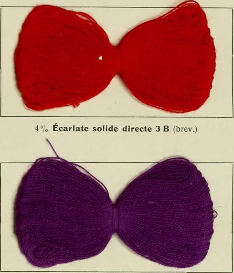 An illustration from Revue générale des matières colorantes et de leurs applications aux textiles, 1908, leaf 42