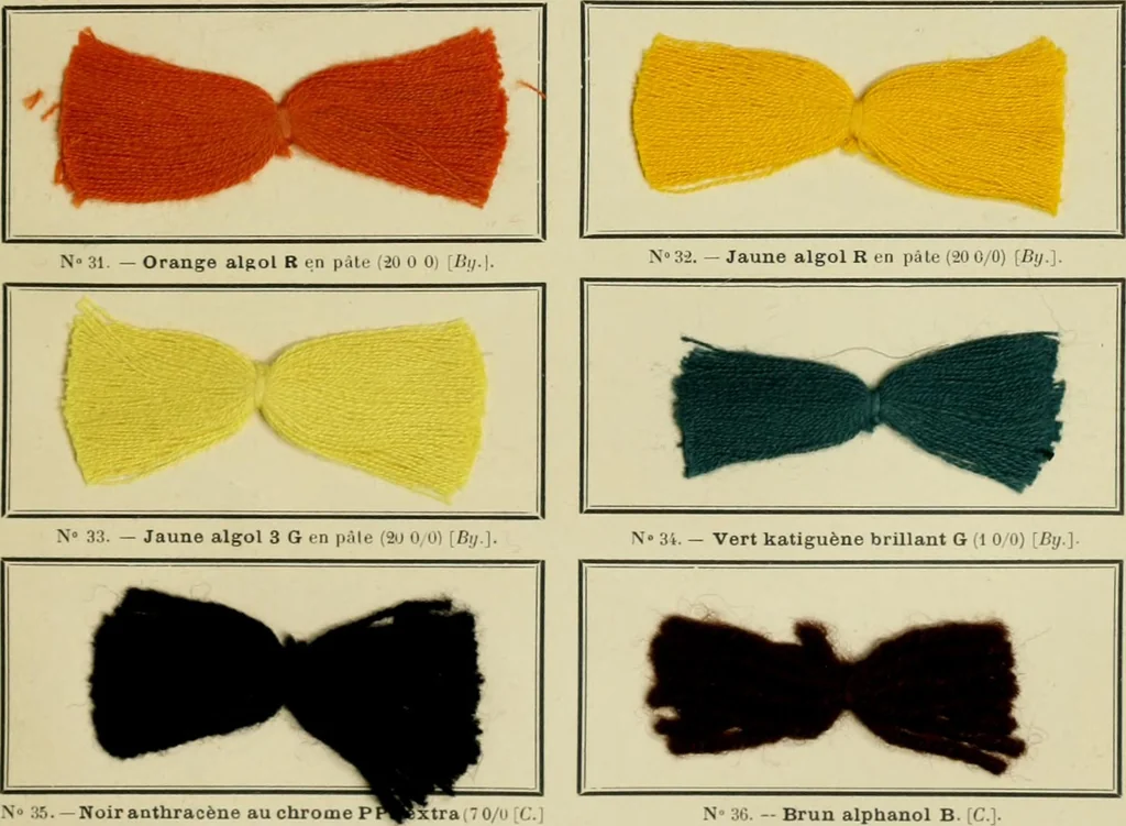 An illustration from Revue générale des matières colorantes et de leurs applications aux textiles, 1908, leaf 58