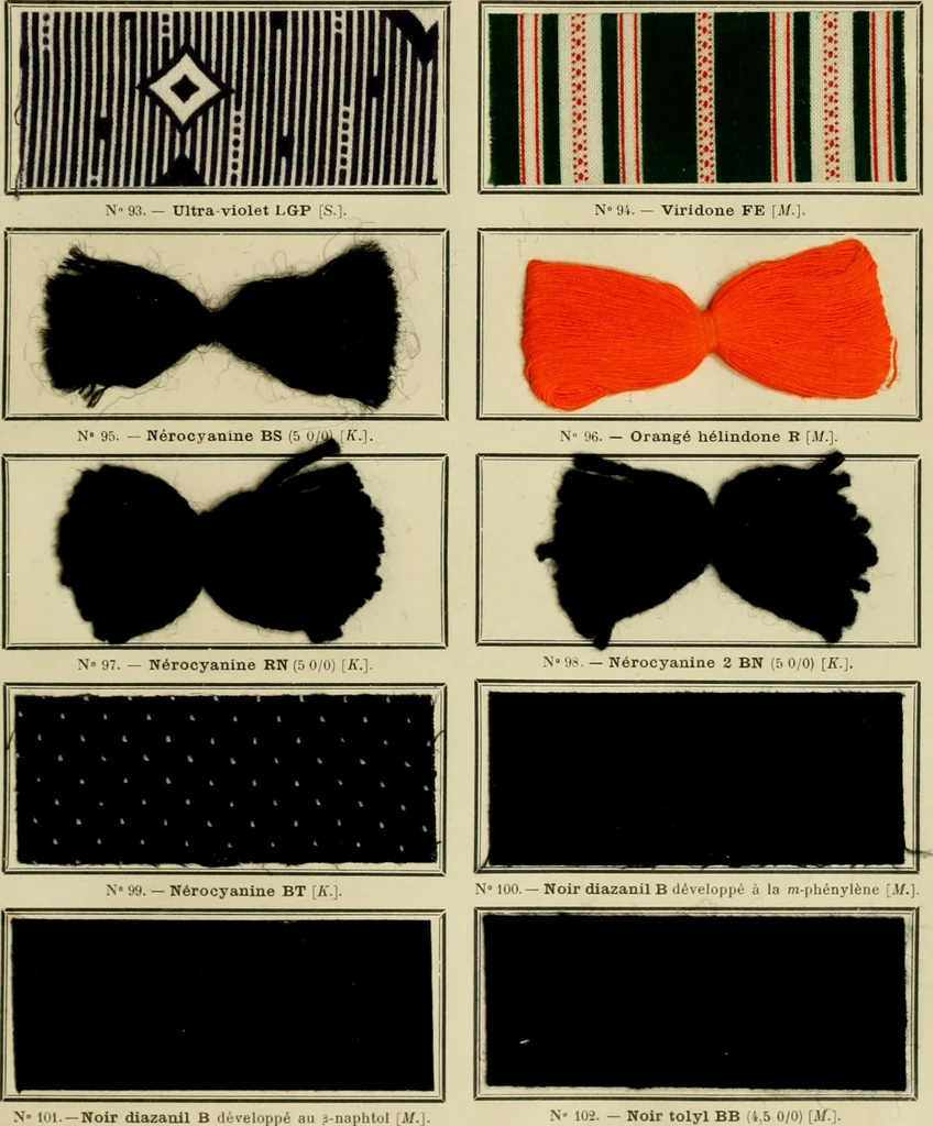An illustration from Revue générale des matières colorantes et de leurs applications aux textiles, 1908, leaf 200