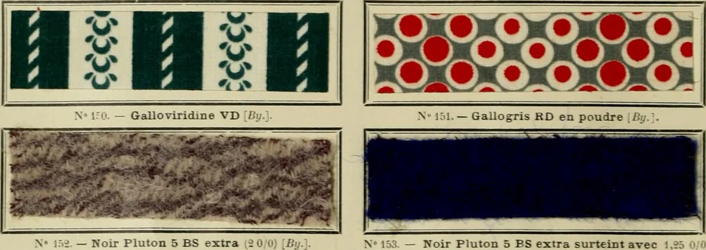 An illustration from Revue générale des matières colorantes et de leurs applications aux textiles, 1908, leaf 263