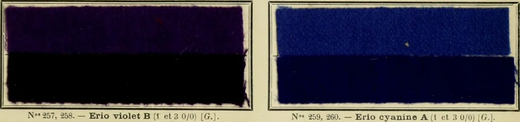 An illustration from Revue générale des matières colorantes et de leurs applications aux textiles, 1908, leaf 354