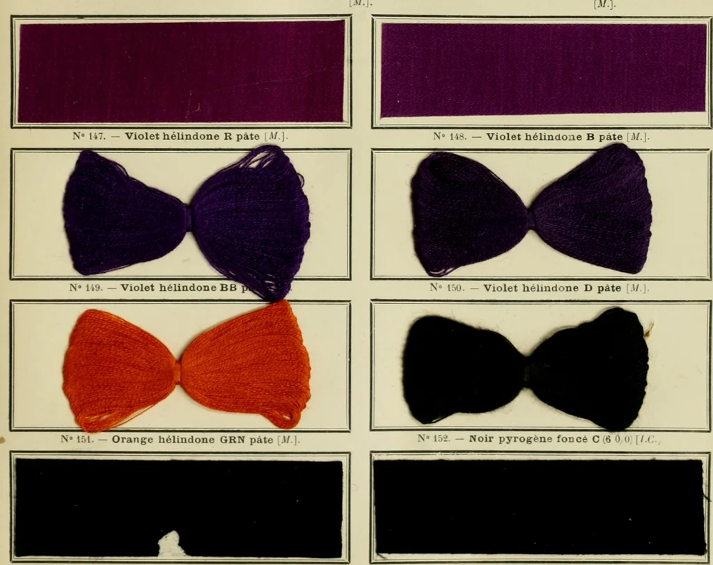 An illustration from Revue générale des matières colorantes et de leurs applications aux textiles, 1908, leaf 232