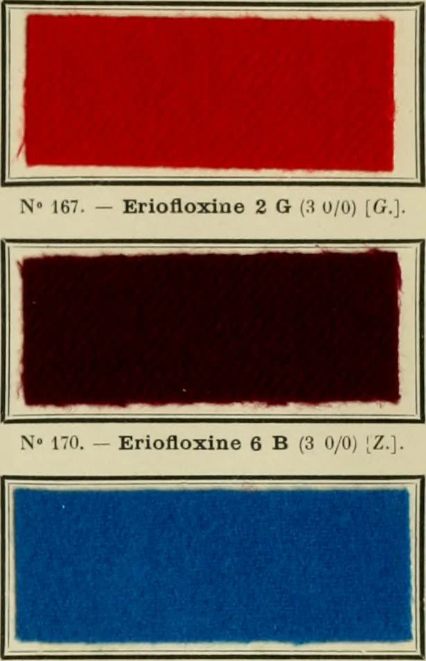 An illustration from Revue générale des matières colorantes et de leurs applications aux textiles, 1908, leaf 302