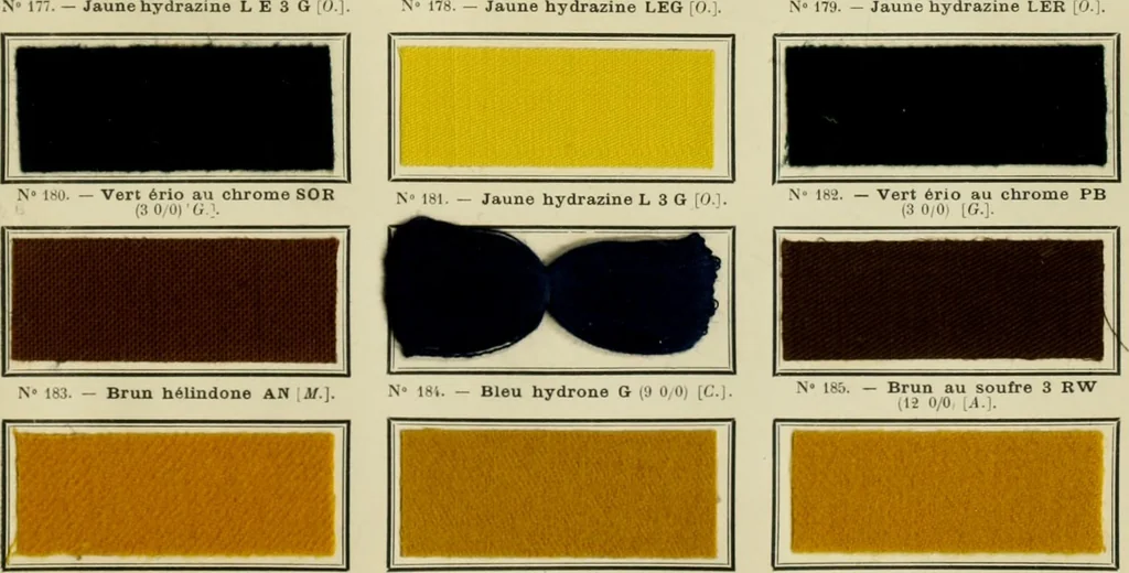 An illustration from Revue générale des matières colorantes et de leurs applications aux textiles, 1908, leaf 302